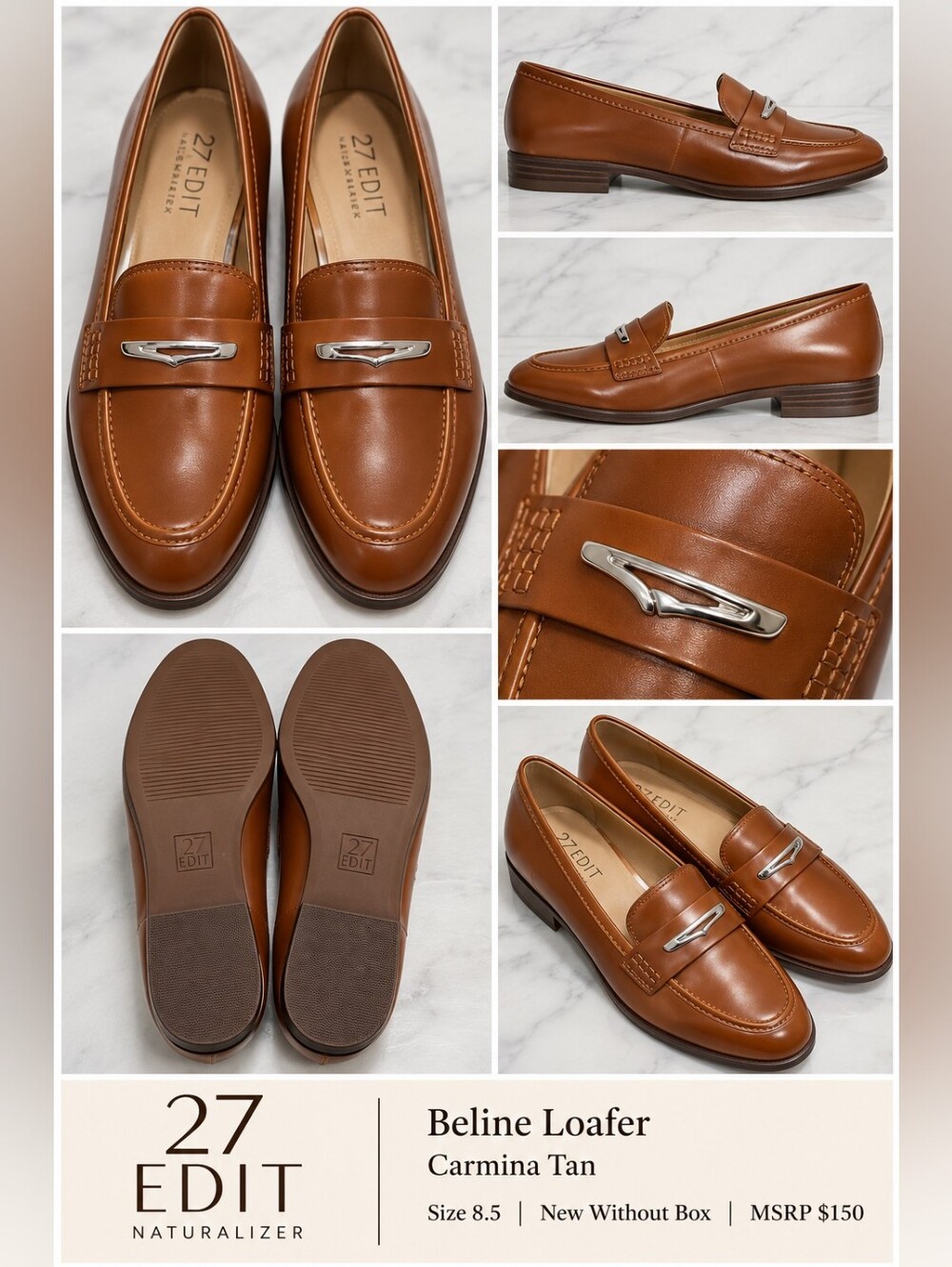 Naturalizer 27EDIT Beline Loafer In  Carmina Tan - NWOB